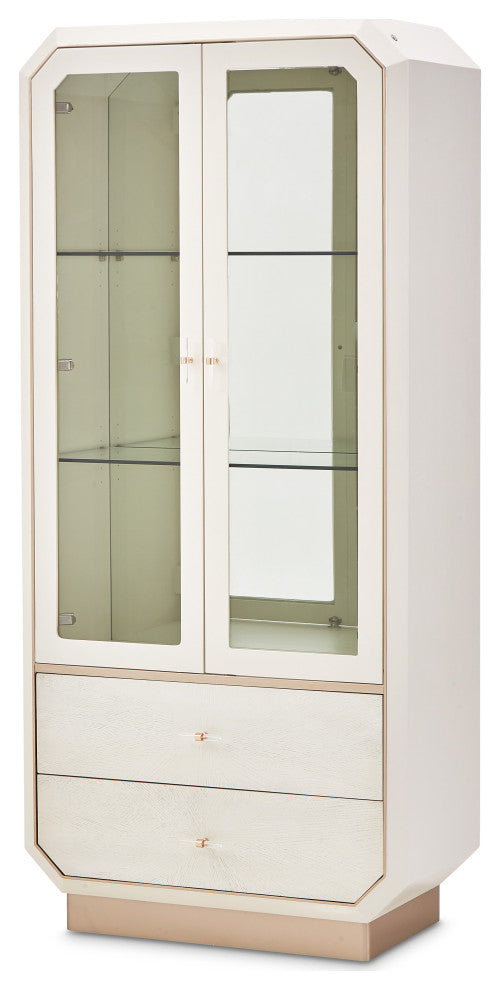 La Rachelle Display Cabinet with LED Lighting - Champagne