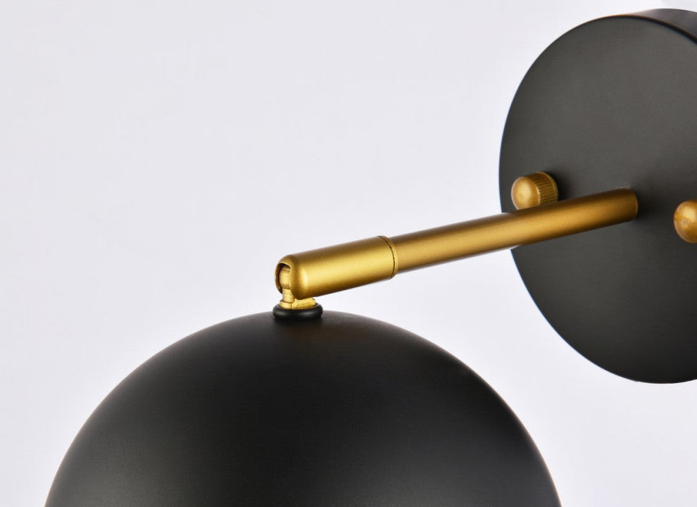 Oscar 1-Light Black and Brass Wall Sconce