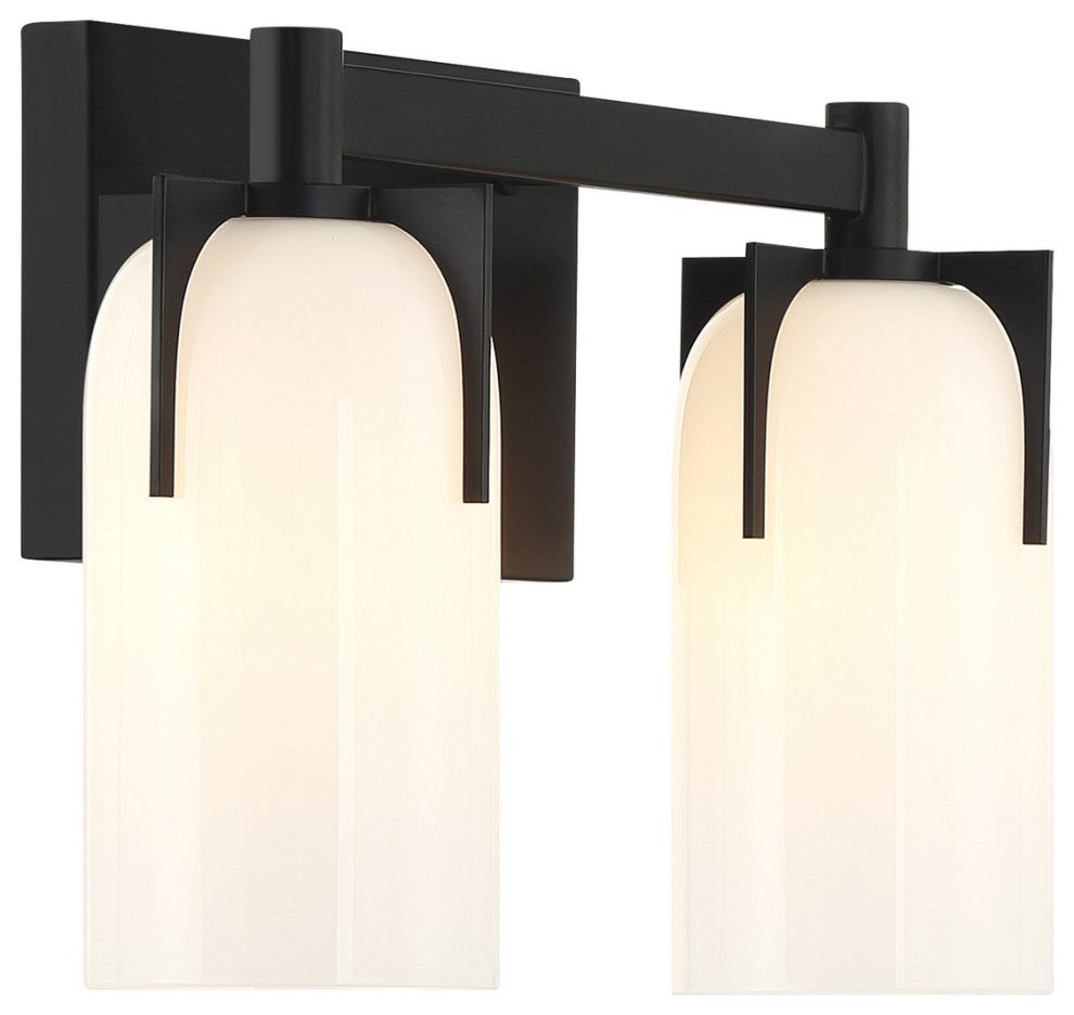 Caldwell 2-Light Bathroom Vanity Light, Matte Black