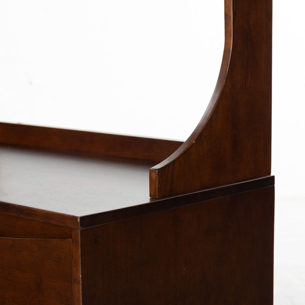 Safavieh Couture Pitta Wood 1 Drawer Hall Tree, Walnut/Gold