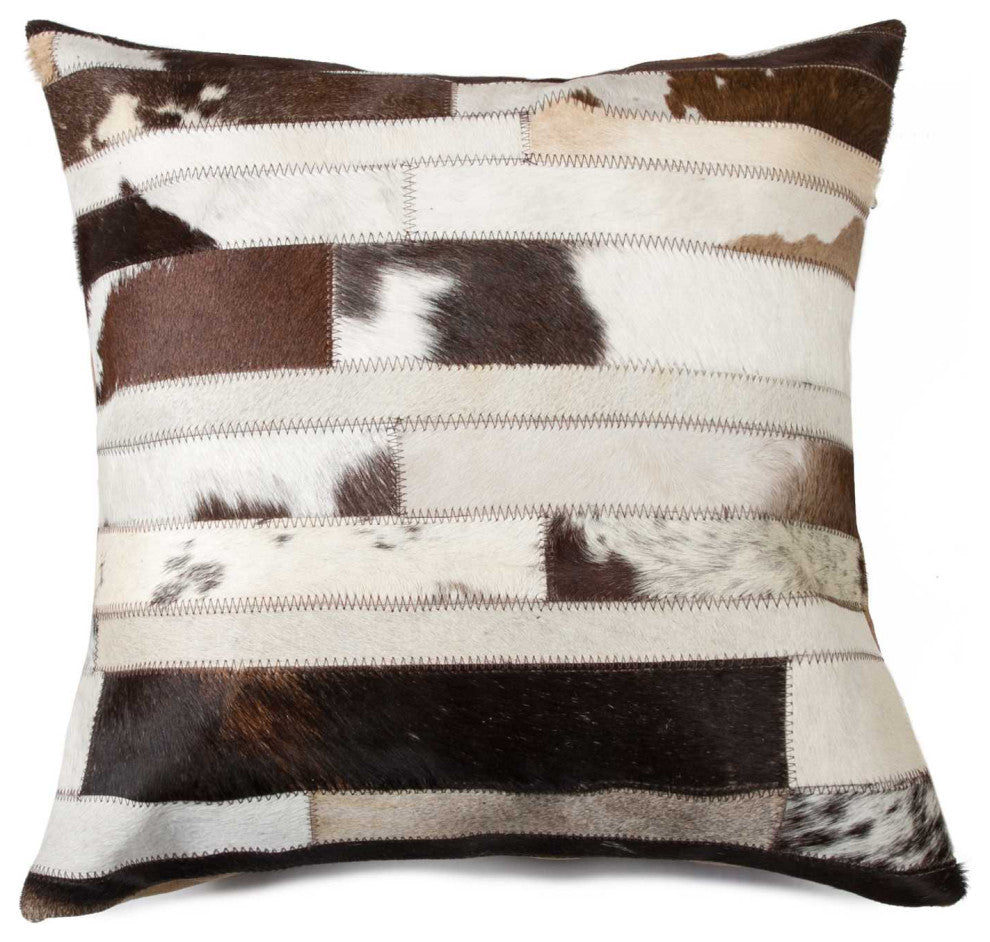 18"x18"x5" Chocolate and Natural Pillow