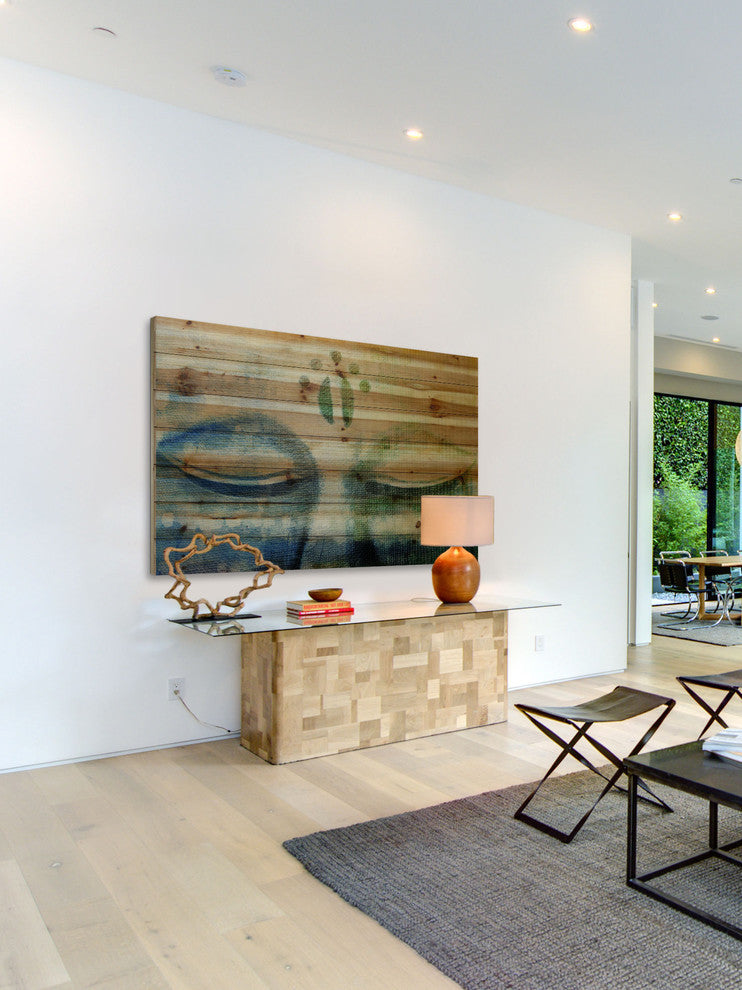 "Meditation" UV Ink Print on Natural Pine Wood, 36"x24"