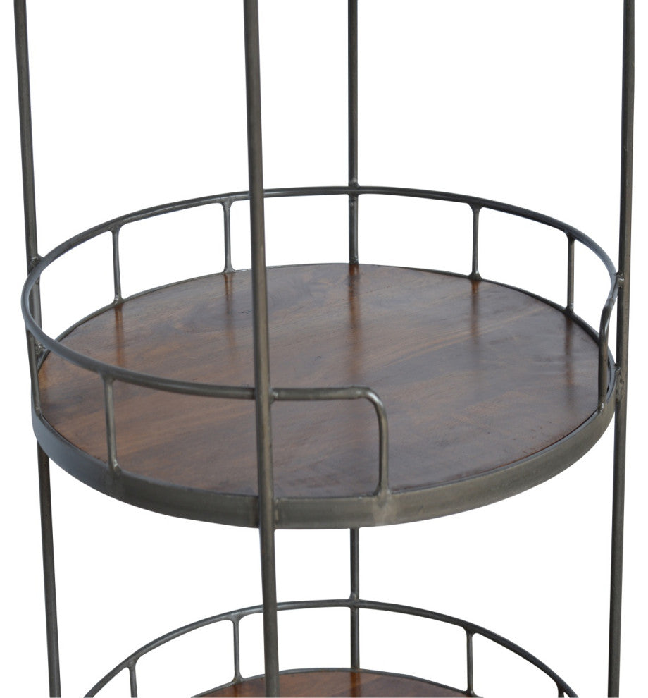 Industrial Round Butler Tray Table