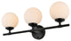 3 Light Black And Frosted White Bath Sconce