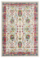 8" x 9" White and Red Bohemian Area Rug