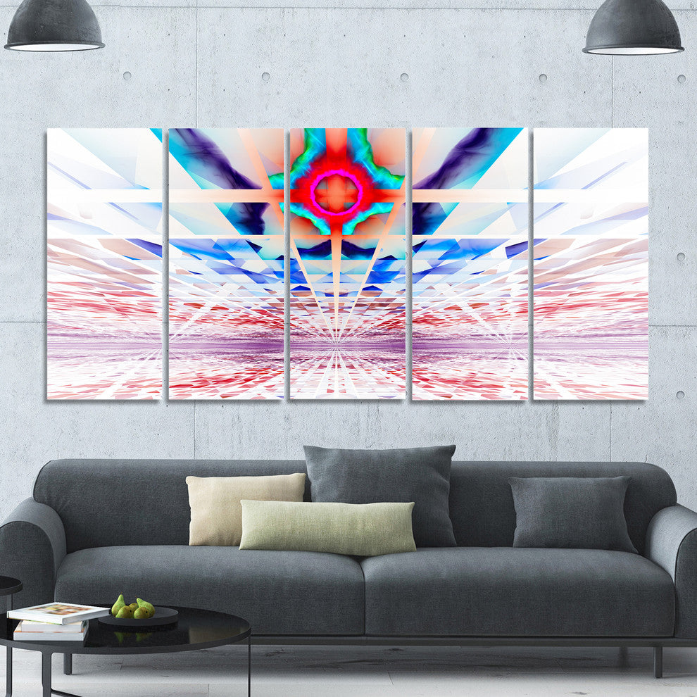Cosmic Horizons Apocalypse, Abstract Wall Art Canvas, 60"x28", 5 Panels