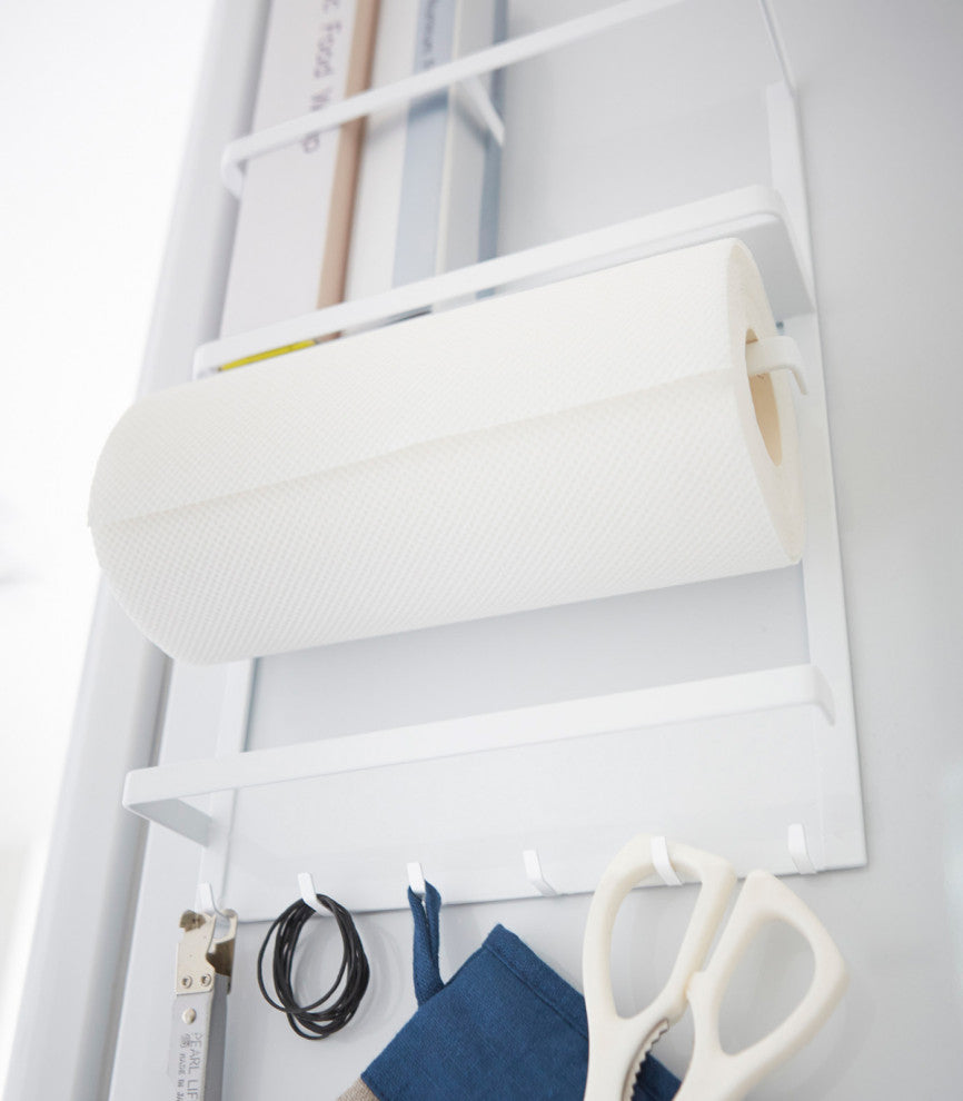 Plate Magnetic Kitchen Storage Rack, White