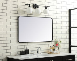 Elegant Decor MR802440BK Soft Corner Metal Rectangular Mirror, 24"x40"