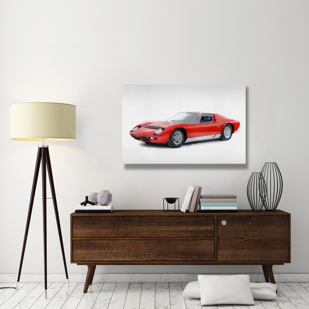 "1969 Lamborghini Miura P400 S Watercolor" Fine Art Print