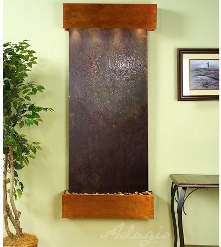 Inspiration Falls Wall Fountain, Rustic Copper, Multi Color Featherstone, Square