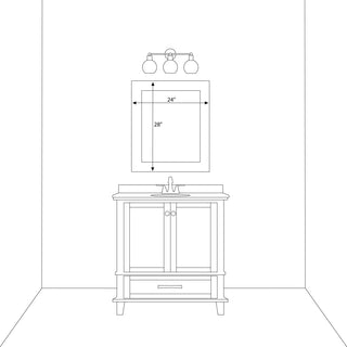 Pendleton Framed Wall Mirror, Nickel, 28" X 24"