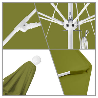 11' Fiberglass Umbrella With White Frame, Kiwi, 11'