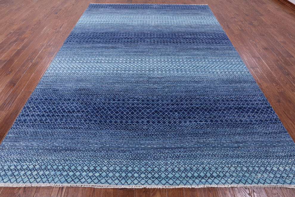 8' 11" X 12' 1" Savannah Grass Handmade Wool Rug - Q13204