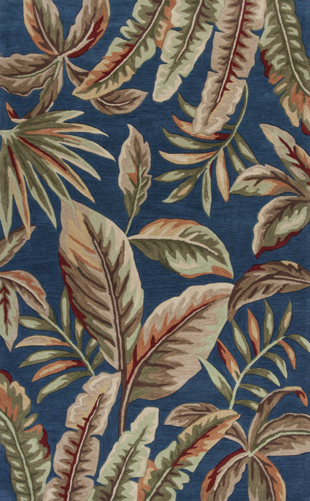 5' x 7' 6" Polyester Ink Blue Area Rug