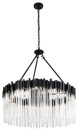 Matrix 12-Lt Pendant - Matte Black/French Gold