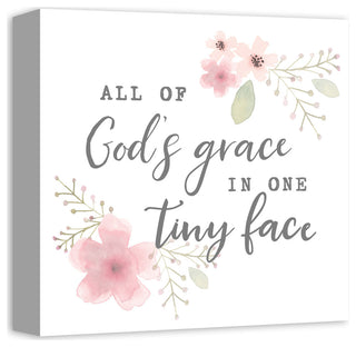 Gods Grace In One Tiny Face 12x12 Canvas Wall Art