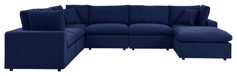 Commix 7-Piece Sunbrella Outdoor Patio Sectional Sofa Navy