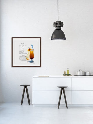 "Mai Tai Recipe" Framed Painting Print, 24"x24"