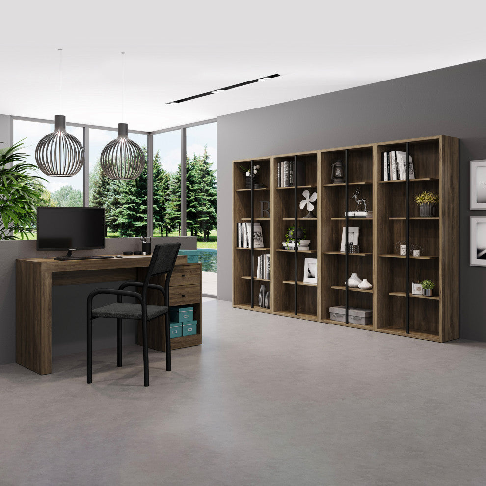 Techni Mobili Standard 5-Tier Wooden Bookcase, Walnut