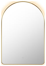 Starlit Domed Bathroom/Vanity LED Wall Mirror, Brushed Gold, 24"