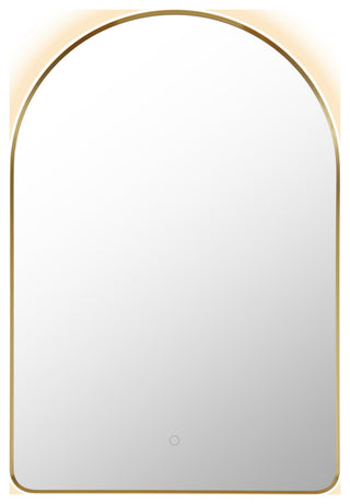Starlit Domed Bathroom/Vanity LED Wall Mirror, Brushed Gold, 24"