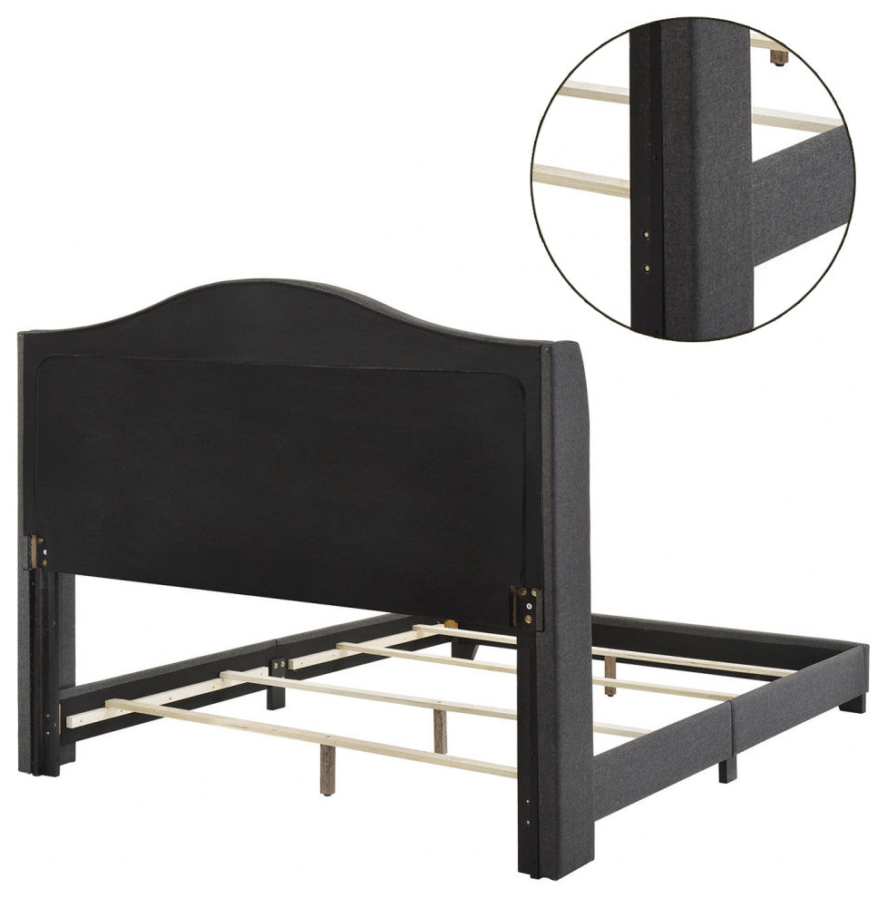 Camel Back Queen Bed, Gray