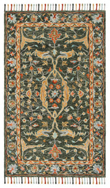 Safavieh Aspen Apn116X Bohemian Rug, Olive/Rust, 7'0"x7'0" Round