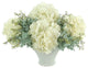 Hydrangea and Seeded Eucalyptus Floral Arrangement in Round Ceramic Vase