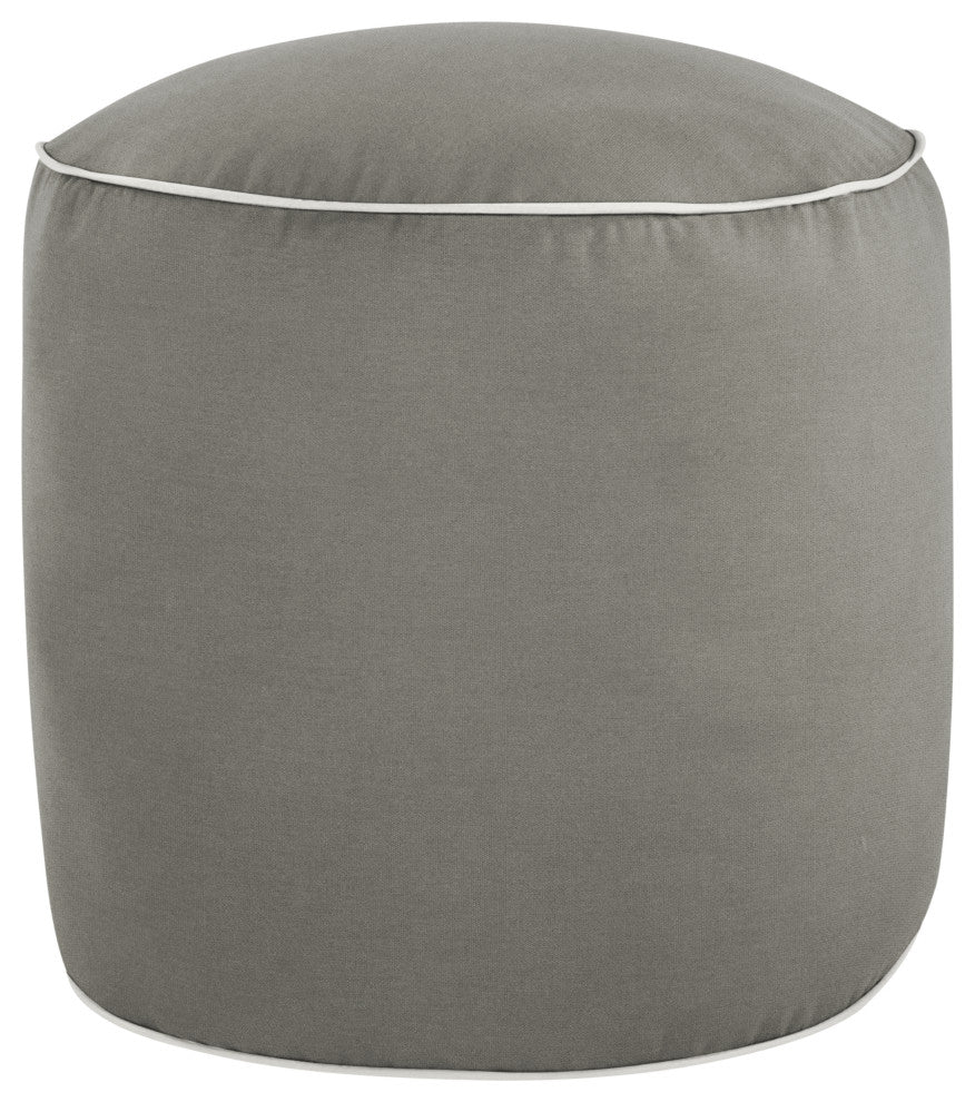 Mozaic Home Canvas Indoor/Outdoor Round Bean Pouf, Canvas Charcoal, 20"x20"x18"