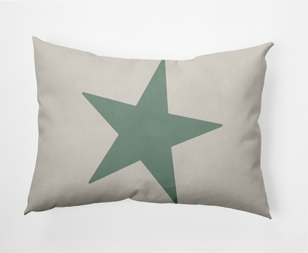 14x20" Big Star Nautical Decorative Indoor Pillow, Sage