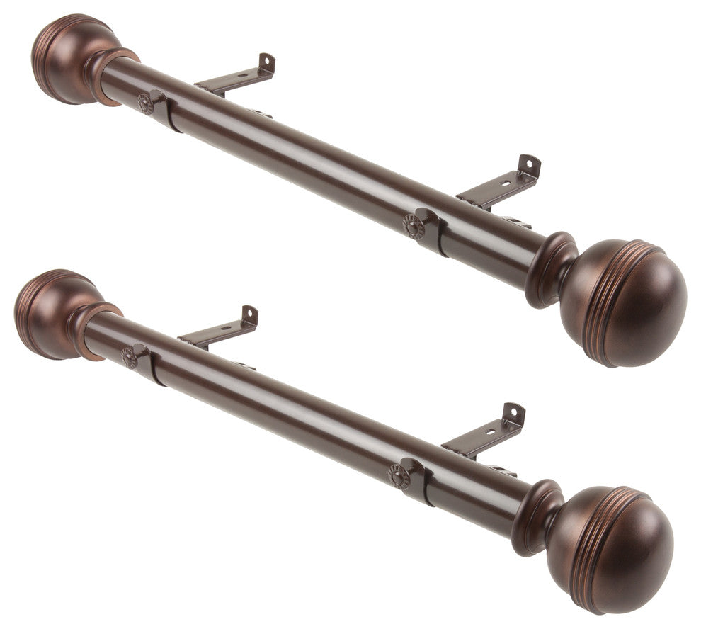 Jax 1.5" Side Curtain Rod, Cocoa, 24"