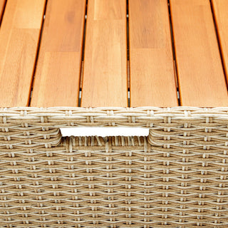 Outdoor Wicker Patio Sofa, Canopy and Ottoman Set