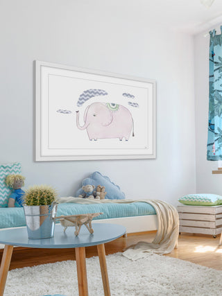"Puffing Elephant II" Framed Painting Print, 36"x24"