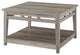 Parker 30" Farmhouse Square Coffee Table - Grey Wash