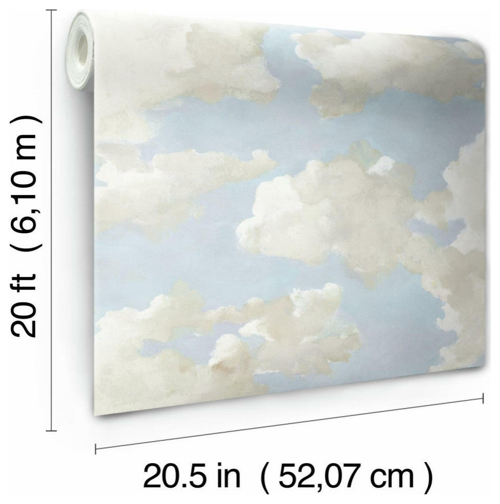 Clouds on Canvas Peel and Stick Wallpaper