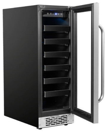 12" Built-In 20 Bottle Undercounter Stainless Steel Wine Refrigerator