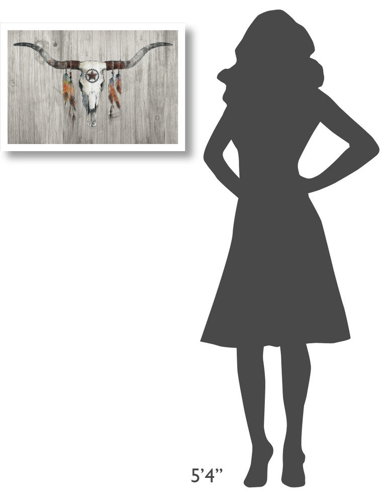 "Longhorn on Wood" Digital Paper Print by Avery Tillmon, 26"x18"