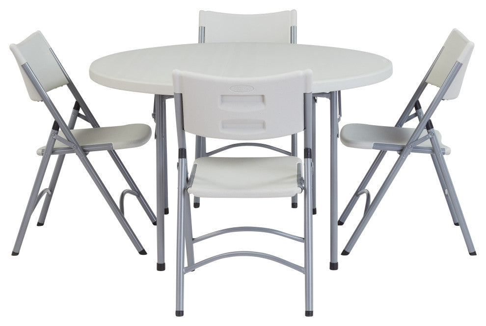 NPS 48" Heavy Duty Round Folding Table, Speckled Grey
