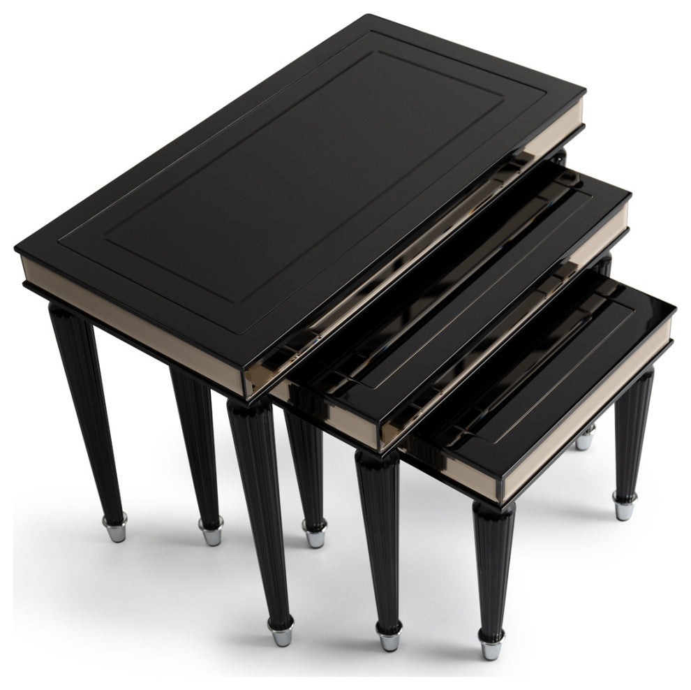 La Francaise Nesting Tables Set of 3 Black Ice