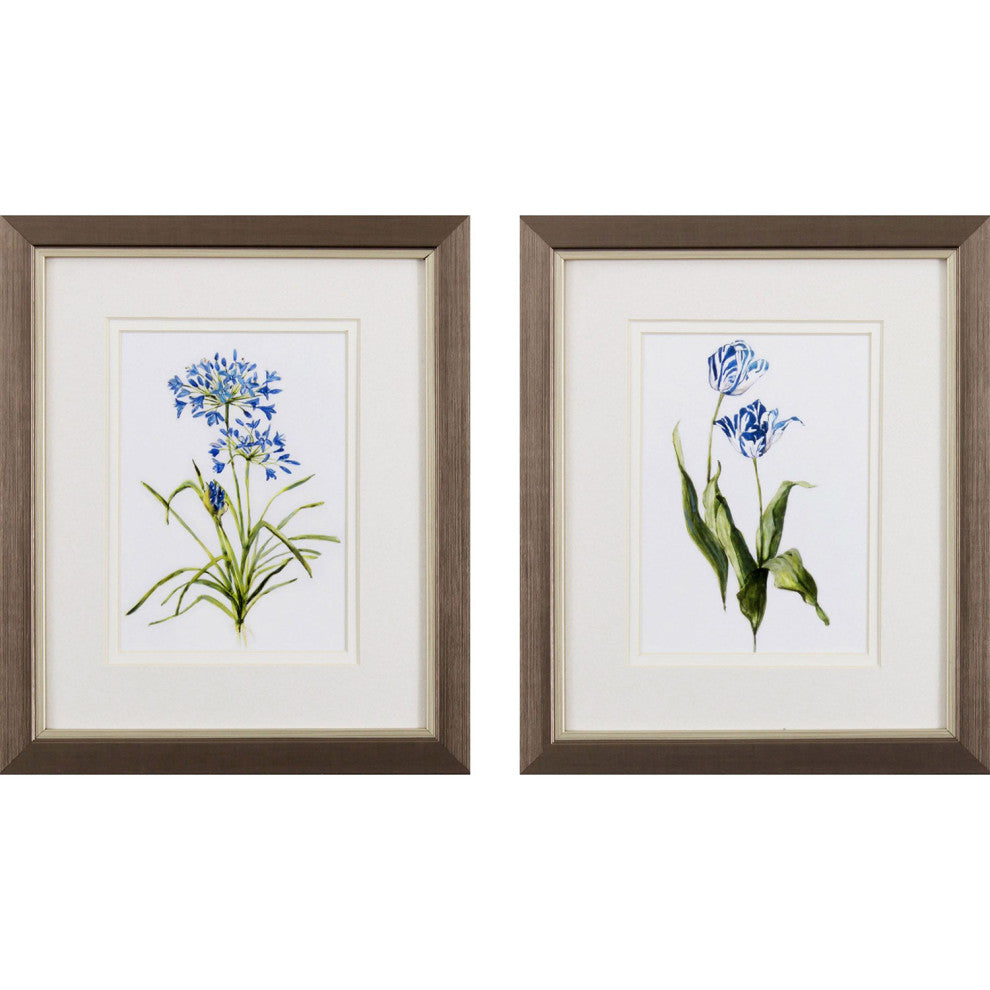 Blue Lively Botanical Framed Art, 2-Piece Set