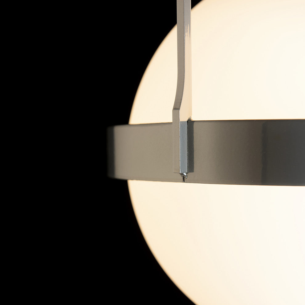 Atlas Semi-Flush, Sterling Finish, Opal Glass