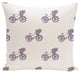 Bicycles! Geometric Print Pillow, Hyacinth, 26"x26"