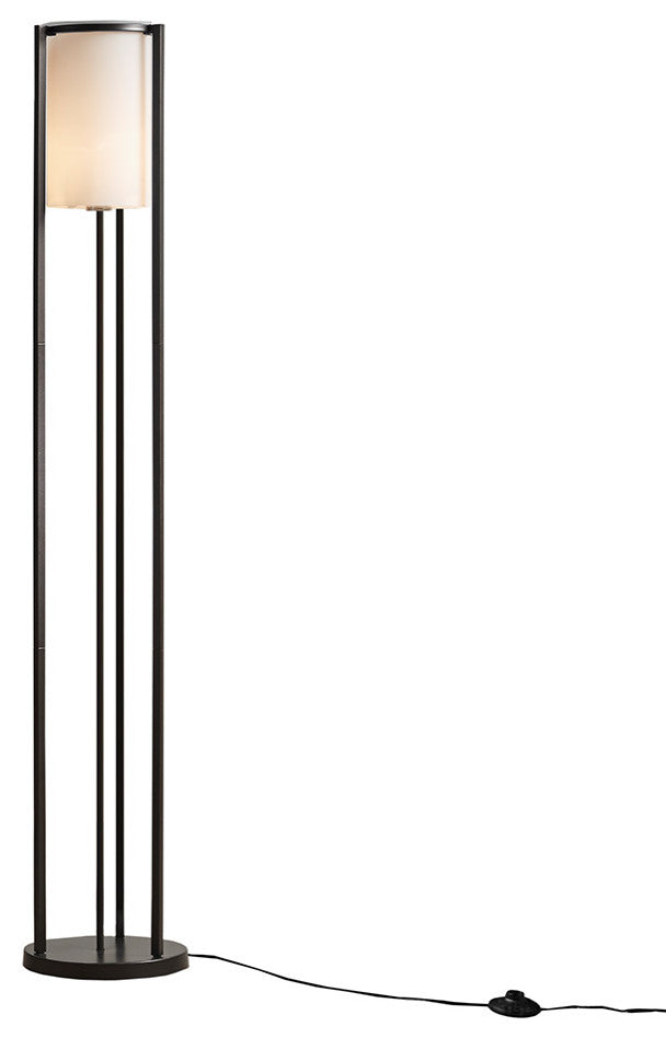 Martha Stewart Charlton Minimalist Modern Metal Floor Lamp, Black
