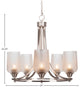 Paramount 5-Light Chandelier, Brushed Nickel, 5" Clear Textured Glass