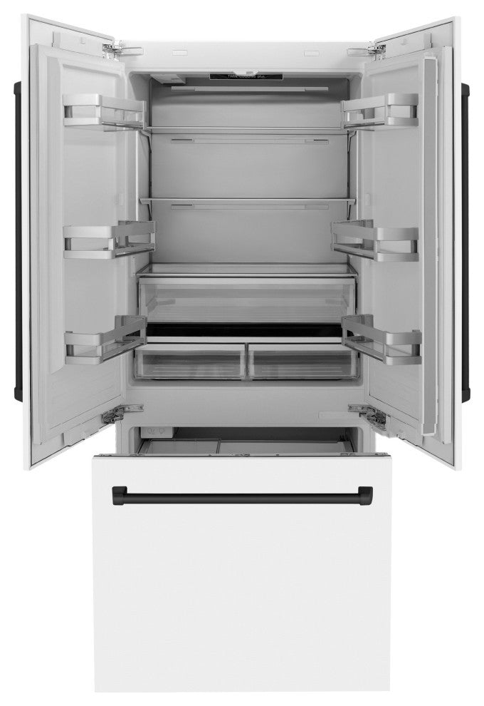 ZLINE Refrigerator With Internal Water, White Matte RBIV-WM-36-MB