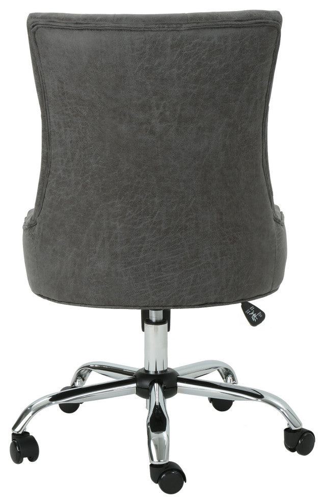 GDF Studio Bagnold Home Office Fabric Desk Chair, Slate/Chrome