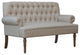 Hermosa Upholstered Settee, Beige, Linen
