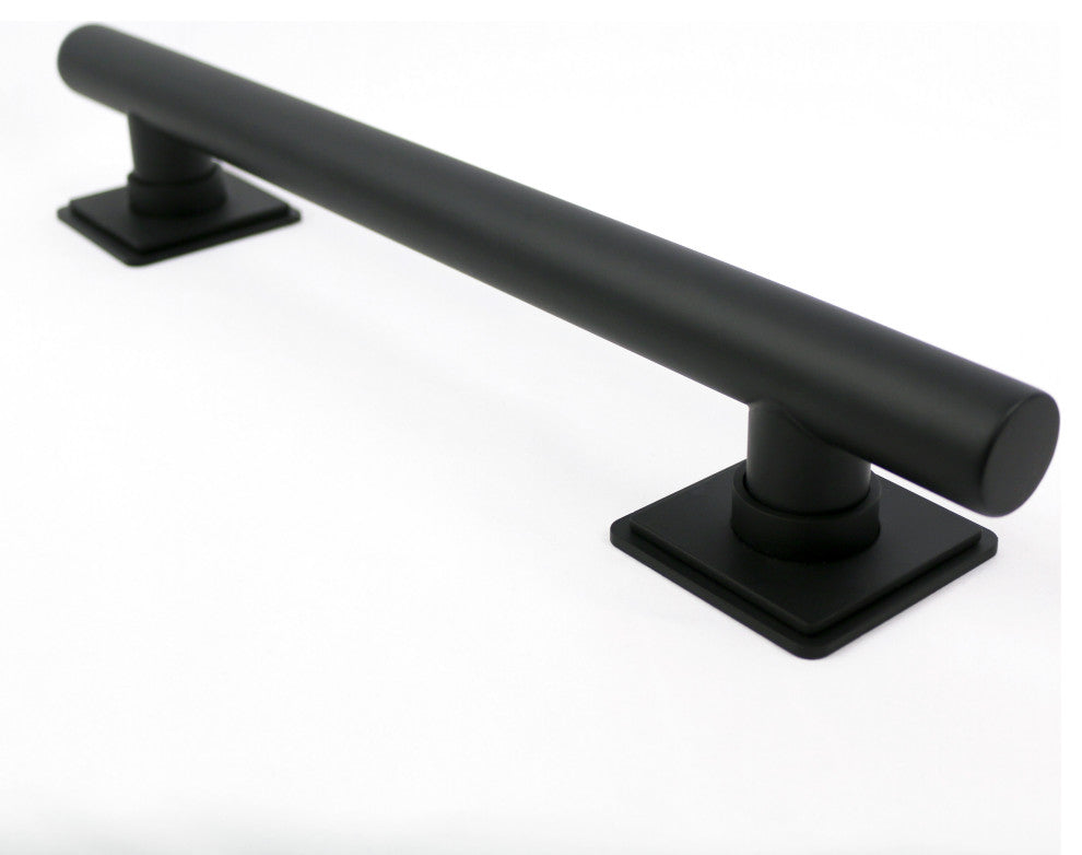 Coronado Designer Straight Bathroom Shower Grab Bar With Square Flanges, 12"