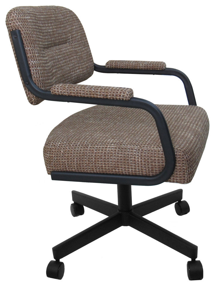 Swivel Tilt Kitchen Caster Chair with Wheels - M-110, Checkered, Gray