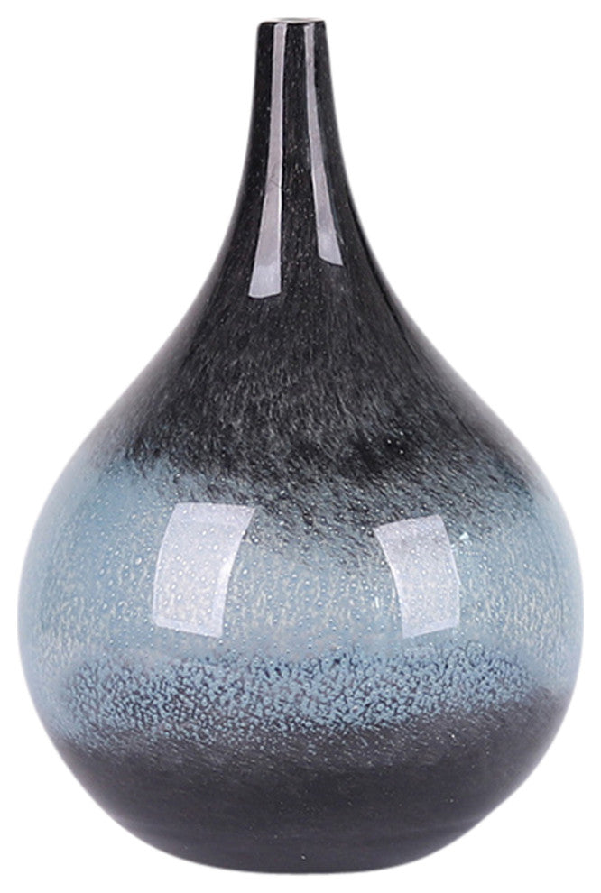 Glass, 12" Vase Blue Ombre